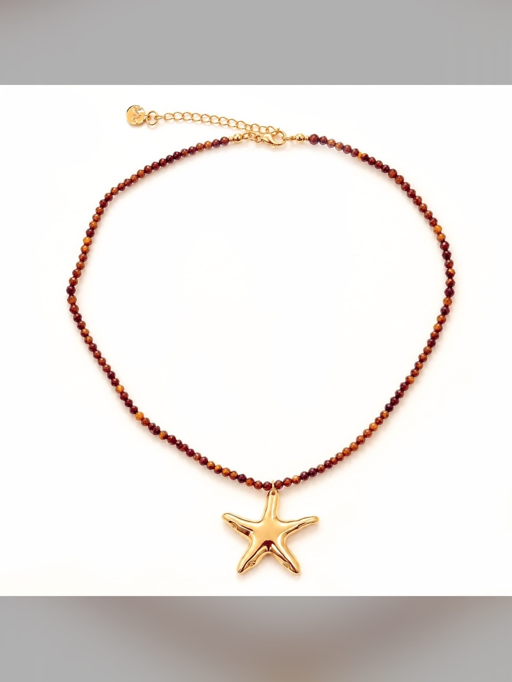 Mayamar Tiger Eye Starfish Pendant Beaded Necklace (NWT) - Picture 2 of 2